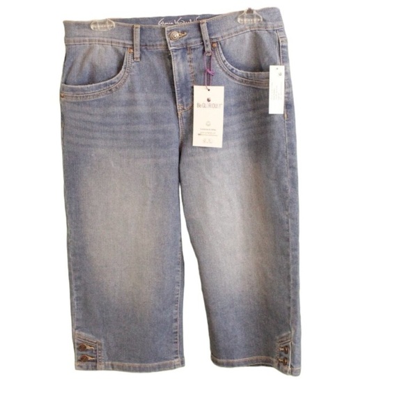 Gloria Vanderbilt Denim - NWT Gloria Vanderbilt Petite 6 Standard Kaia Button-Hem Skimmer Blue Denim Pants
